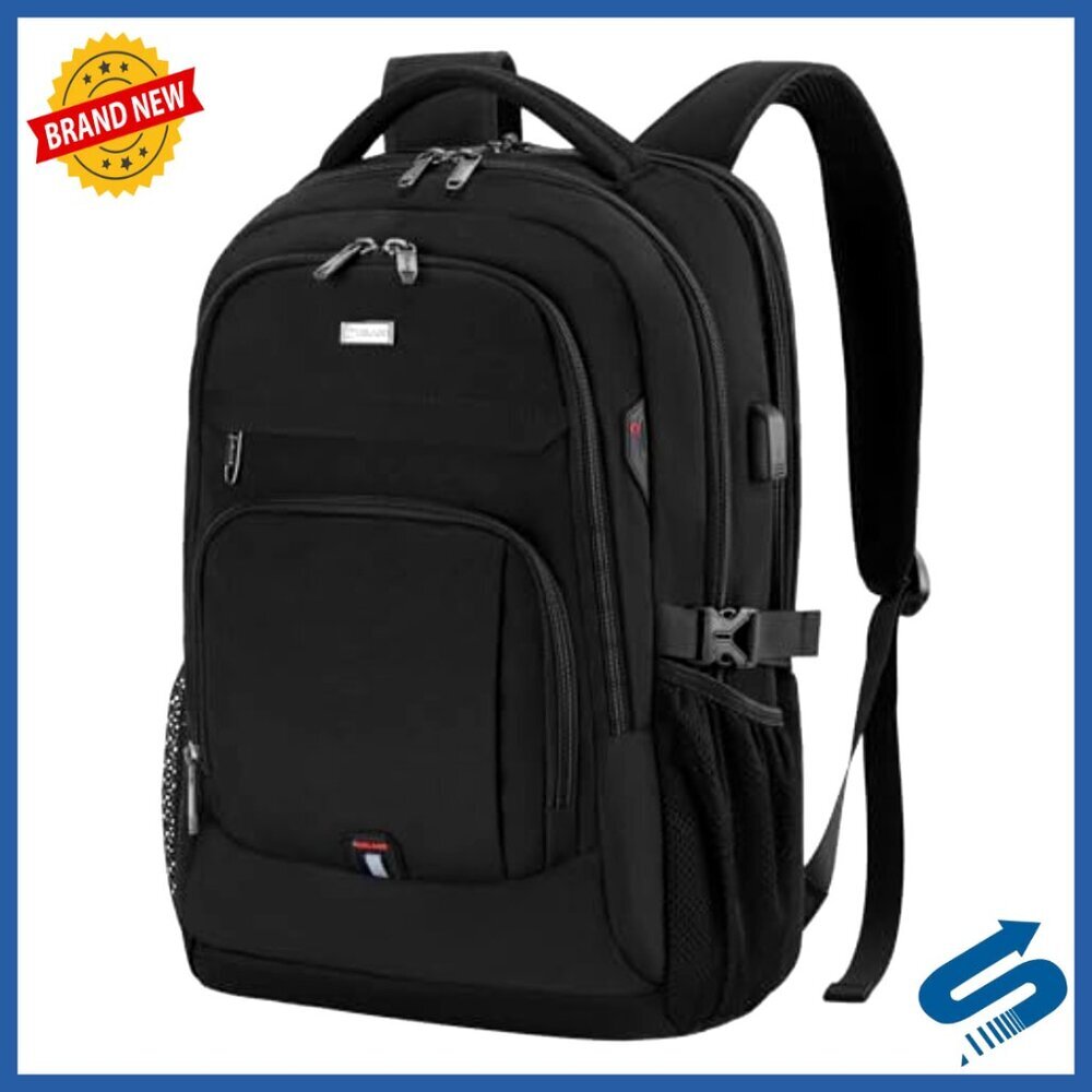Water Resistant Laptop Backpack USB Charging Port Travel Business College - Picture 2 of 7